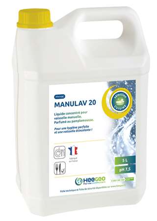 Image de MANULAV 20 LIQUIDE VAISSELLE PAMPLEMOUSSE 5L