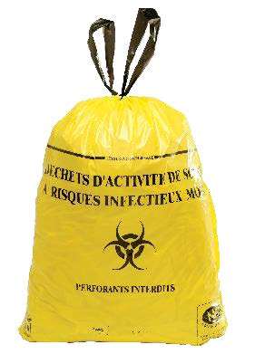 Image de SAC POUBELLE DASRI 50L BD JAUNE X 600