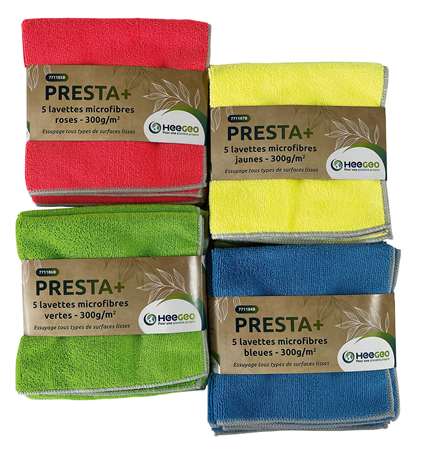 LAVETTE PRESTA+ MICROFIBRES VERTE SACHET DE 5