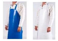 Image de TABLIER PU BICOLORE BLEU SANGLE COU RÉGLABLE 300µ 900x1150MM