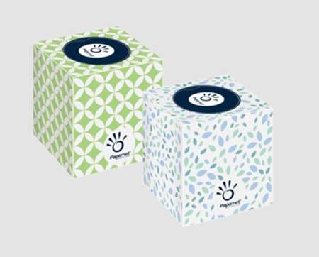 Image de BOITE CUBIQUE DE 88 MOUCHOIRS BLANCS 2 PLIS  CART.16