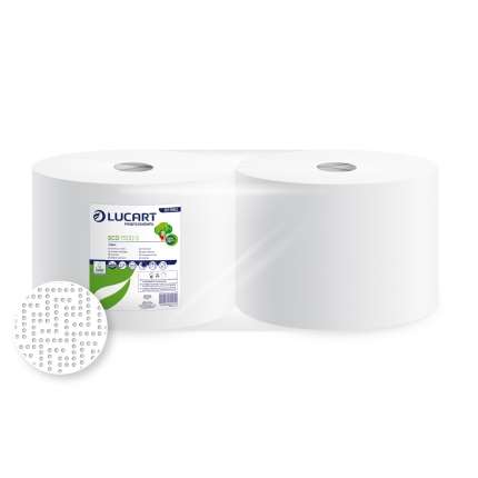 Image de BOBINE ESSUYAGE BLANC 1500 F. 22X30 MICROGAUFRE ECOLABEL X 2